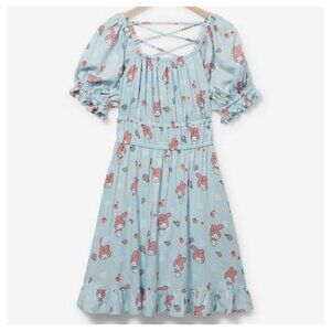 Sanrio My Melody Strappy Back Dress Size 2X Blue Midi Cosplay Bunny Cottagecore